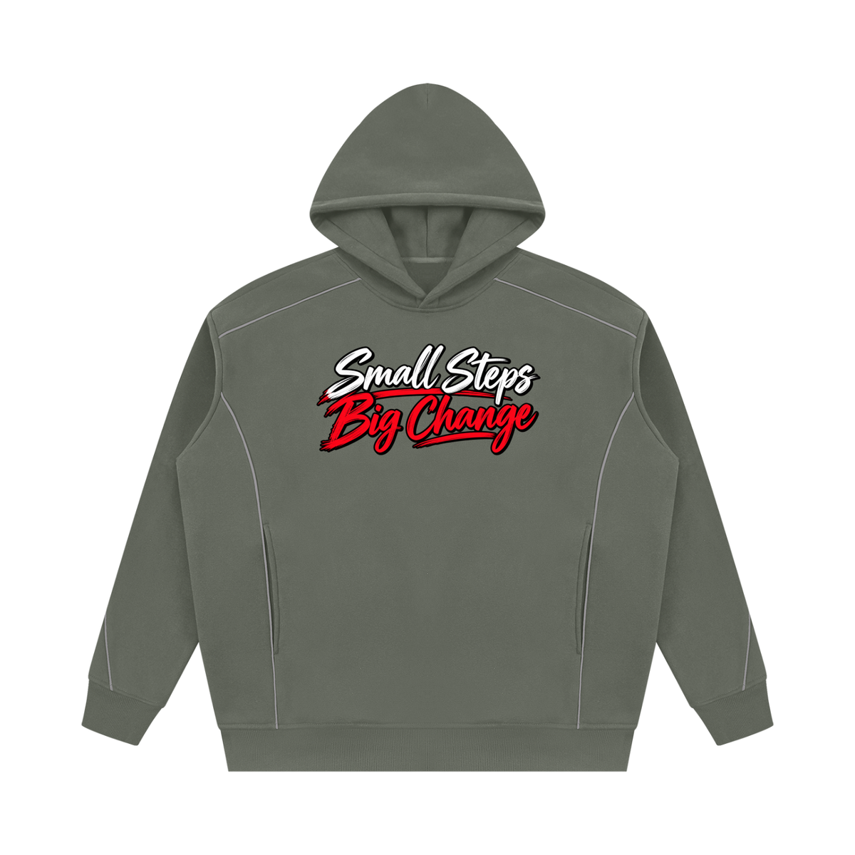Unisex Oversized Piping Fleece Hoodie