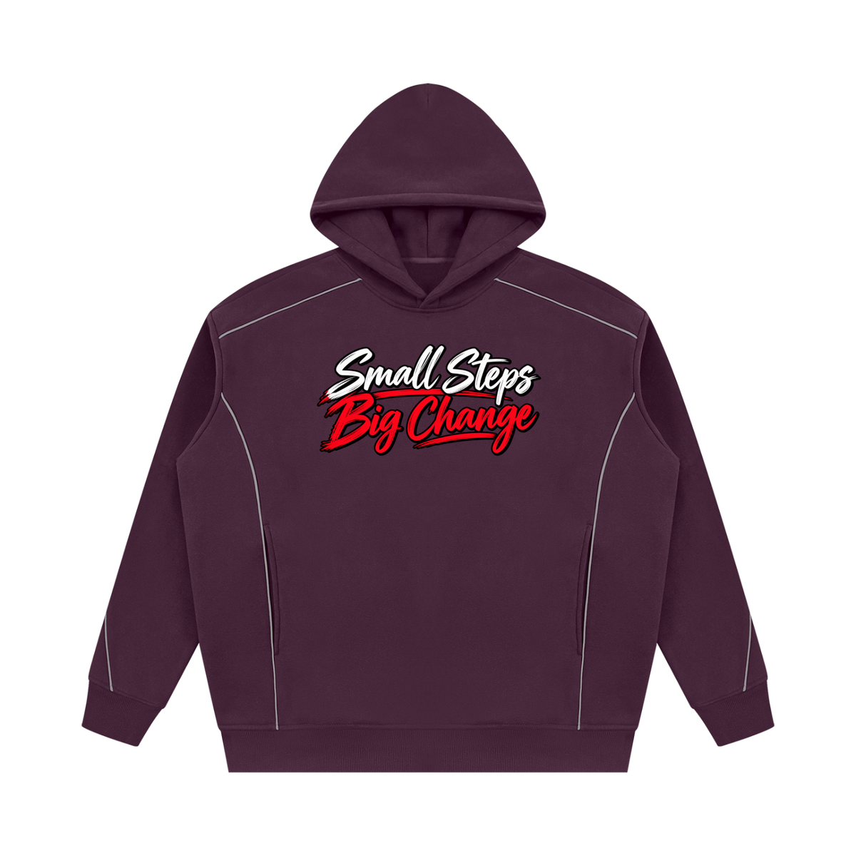 Unisex Oversized Piping Fleece Hoodie