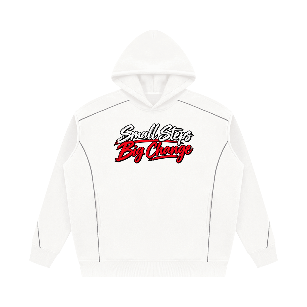 Unisex Oversized Piping Fleece Hoodie