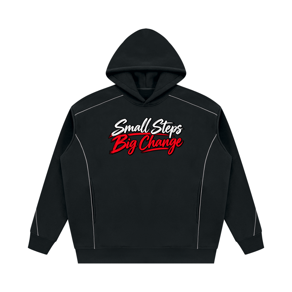 Unisex Oversized Piping Fleece Hoodie