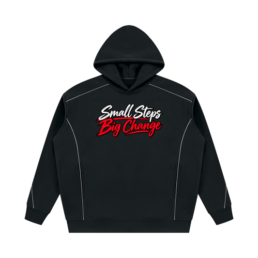 Unisex Oversized Piping Fleece Hoodie