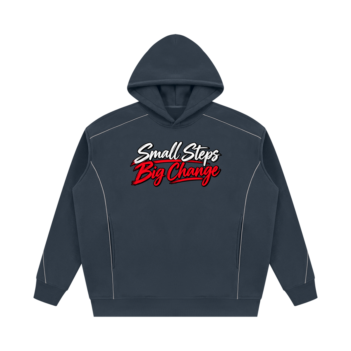 Unisex Oversized Piping Fleece Hoodie
